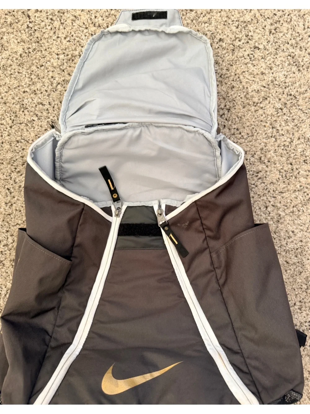 Nike USATF Elite Backpack Quad Zip Black with Gold Accents